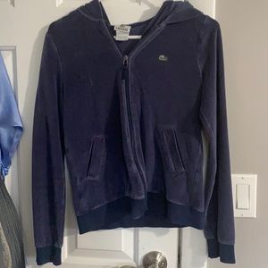 velour lacoste zip up